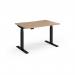 Elev8 Luxe Straight Sit-Stand Desk 1200mm x 800mm - Black Frame Beech Top EVL-1200-K-B