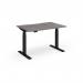 Elev8 Luxe Straight Sit-Stand Desk 1200mm x 800mm - Black Frame Grey Oak Top EVL-1200-K-GO