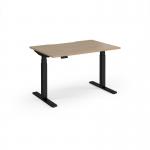 Elev8 Luxe Straight Sit-Stand Desk 1200mm x 800mm - Black Frame Kendal Oak Top EVL-1200-K-KO