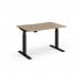 Elev8 Luxe Straight Sit-Stand Desk 1200mm x 800mm - Black Frame Kendal Oak Top EVL-1200-K-KO