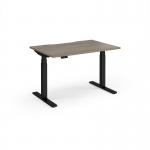 Elev8 Luxe Straight Sit-Stand Desk 1200mm x 800mm - Black Frame Nebraska Oak Top EVL-1200-K-NO