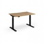 Elev8 Luxe Straight Sit-Stand Desk 1200mm x 800mm - Black Frame Oak Top EVL-1200-K-O