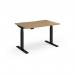 Elev8 Luxe Straight Sit-Stand Desk 1200mm x 800mm - Black Frame Oak Top EVL-1200-K-O