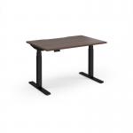 Elev8 Luxe Straight Sit-Stand Desk 1200mm x 800mm - Black Frame Walnut Top EVL-1200-K-W