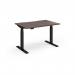Elev8 Luxe Straight Sit-Stand Desk 1200mm x 800mm - Black Frame Walnut Top EVL-1200-K-W