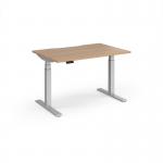 Elev8 Luxe Straight Sit-Stand Desk 1200mm x 800mm - Silver Frame Beech Top EVL-1200-S-B