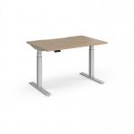 Elev8 Luxe Straight Sit-Stand Desk 1200mm x 800mm - Silver Frame Kendal Oak Top EVL-1200-S-KO