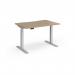 Elev8 Luxe Straight Sit-Stand Desk 1200mm x 800mm - Silver Frame Kendal Oak Top EVL-1200-S-KO