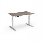 Elev8 Luxe Straight Sit-Stand Desk 1200mm x 800mm - Silver Frame Nebraska Oak Top EVL-1200-S-NO