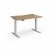 Elev8 Luxe Straight Sit-Stand Desk 1200mm x 800mm - Silver Frame Oak Top EVL-1200-S-O