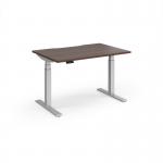 Elev8 Luxe Straight Sit-Stand Desk 1200mm x 800mm - Silver Frame Walnut Top EVL-1200-S-W