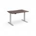 Elev8 Luxe Straight Sit-Stand Desk 1200mm x 800mm - Silver Frame Walnut Top EVL-1200-S-W
