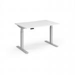 Elev8 Luxe Straight Sit-Stand Desk 1200mm x 800mm - Silver Frame White Top EVL-1200-S-WH