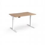 Elev8 Luxe Straight Sit-Stand Desk 1200mm x 800mm - White Frame Beech Top EVL-1200-WH-B