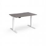 Elev8 Luxe Straight Sit-Stand Desk 1200mm x 800mm - White Frame Grey Oak Top EVL-1200-WH-GO