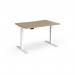 Elev8 Luxe Straight Sit-Stand Desk 1200mm x 800mm - White Frame Kendal Oak Top EVL-1200-WH-KO