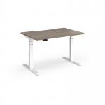 Elev8 Luxe Straight Sit-Stand Desk 1200mm x 800mm - White Frame Nebraska Oak Top EVL-1200-WH-NO