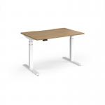 Elev8 Luxe Straight Sit-Stand Desk 1200mm x 800mm - White Frame Oak Top EVL-1200-WH-O
