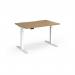 Elev8 Luxe Straight Sit-Stand Desk 1200mm x 800mm - White Frame Oak Top EVL-1200-WH-O