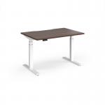 Elev8 Luxe Straight Sit-Stand Desk 1200mm x 800mm - White Frame Walnut Top EVL-1200-WH-W