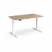 Elev8 Luxe Straight Sit-Stand Desk 1400mm x 800mm - White Frame Beech Top EVL-1400-WH-B