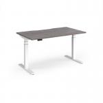 Elev8 Luxe Straight Sit-Stand Desk 1400mm x 800mm - White Frame Grey Oak Top EVL-1400-WH-GO