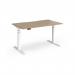 Elev8 Luxe Straight Sit-Stand Desk 1400mm x 800mm - White Frame Kendal Oak Top EVL-1400-WH-KO