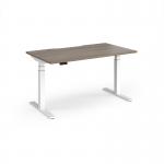 Elev8 Luxe Straight Sit-Stand Desk 1400mm x 800mm - White Frame Nebraska Oak Top EVL-1400-WH-NO