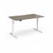 Elev8 Luxe Straight Sit-Stand Desk 1400mm x 800mm - White Frame Nebraska Oak Top EVL-1400-WH-NO