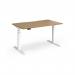 Elev8 Luxe Straight Sit-Stand Desk 1400mm x 800mm - White Frame Oak Top EVL-1400-WH-O