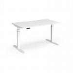 Elev8 Luxe Straight Sit-Stand Desk 1400mm x 800mm - White Frame White Top EVL-1400-WH-WH