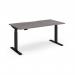 Elev8 Luxe Straight Sit-Stand Desk 1600mm x 800mm - Black Frame Grey Oak Top EVL-1600-K-GO
