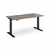 Elev8 Luxe Straight Sit-Stand Desk 1600mm x 800mm - Black Frame Nebraska Oak Top EVL-1600-K-NO