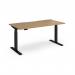 Elev8 Luxe Straight Sit-Stand Desk 1600mm x 800mm - Black Frame Oak Top EVL-1600-K-O