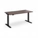 Elev8 Luxe Straight Sit-Stand Desk 1600mm x 800mm - Black Frame Walnut Top EVL-1600-K-W