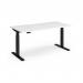 Elev8 Luxe Straight Sit-Stand Desk 1600mm x 800mm - Black Frame White Top EVL-1600-K-WH
