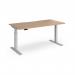 Elev8 Luxe Straight Sit-Stand Desk 1600mm x 800mm - Silver Frame Beech Top EVL-1600-S-B