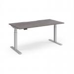 Elev8 Luxe Straight Sit-Stand Desk 1600mm x 800mm - Silver Frame Grey Oak Top EVL-1600-S-GO