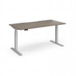 Elev8 Luxe Straight Sit-Stand Desk 1600mm x 800mm - Silver Frame Nebraska Oak Top EVL-1600-S-NO
