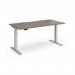 Elev8 Luxe Straight Sit-Stand Desk 1600mm x 800mm - Silver Frame Nebraska Oak Top EVL-1600-S-NO