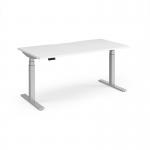 Elev8 Luxe Straight Sit-Stand Desk 1600mm x 800mm - Silver Frame White Top EVL-1600-S-WH