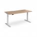 Elev8 Luxe Straight Sit-Stand Desk 1600mm x 800mm - White Frame Beech Top EVL-1600-WH-B