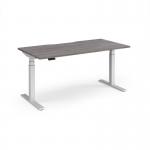 Elev8 Luxe Straight Sit-Stand Desk 1600mm x 800mm - White Frame Grey Oak Top EVL-1600-WH-GO