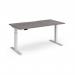 Elev8 Luxe Straight Sit-Stand Desk 1600mm x 800mm - White Frame Grey Oak Top EVL-1600-WH-GO