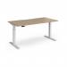 Elev8 Luxe Straight Sit-Stand Desk 1600mm x 800mm - White Frame Kendal Oak Top EVL-1600-WH-KO