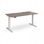 Elev8 Luxe Straight Sit-Stand Desk 1600mm x 800mm - White Frame Nebraska Oak Top EVL-1600-WH-NO