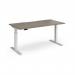 Elev8 Luxe Straight Sit-Stand Desk 1600mm x 800mm - White Frame Nebraska Oak Top EVL-1600-WH-NO