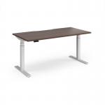 Elev8 Luxe Straight Sit-Stand Desk 1600mm x 800mm - White Frame Walnut Top EVL-1600-WH-W