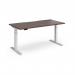 Elev8 Luxe Straight Sit-Stand Desk 1600mm x 800mm - White Frame Walnut Top EVL-1600-WH-W