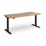 Elev8 Luxe Straight Sit-Stand Desk 1800mm x 800mm - Black Frame Beech Top EVL-1800-K-B